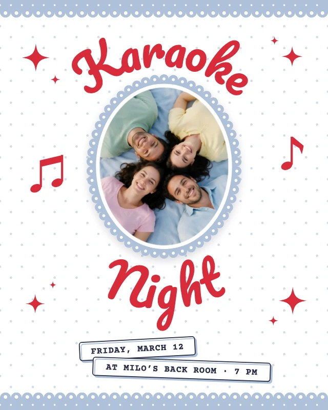 Karaoke night invitation template