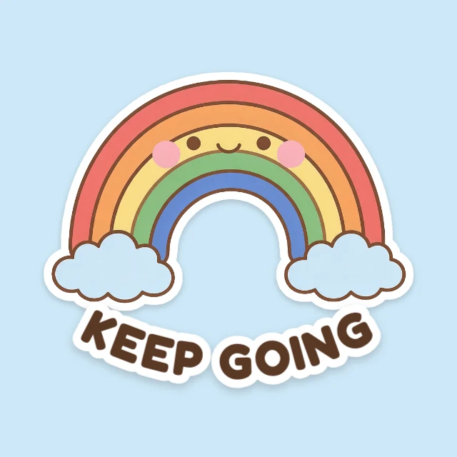 Keep going rainbow sticker template