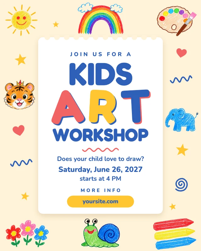 Kids art workshop template