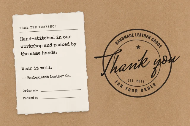 Kraft thank you postcard template