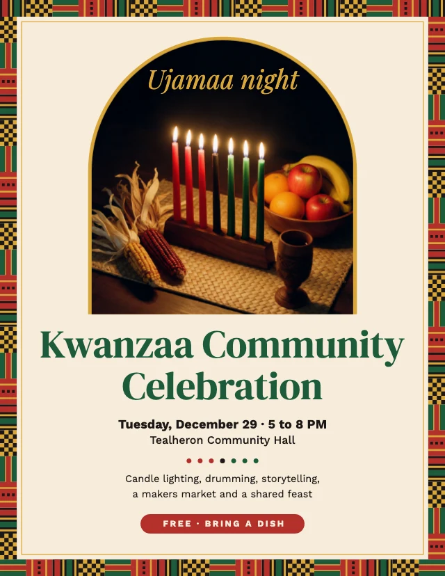 Kwanzaa celebration flyer template