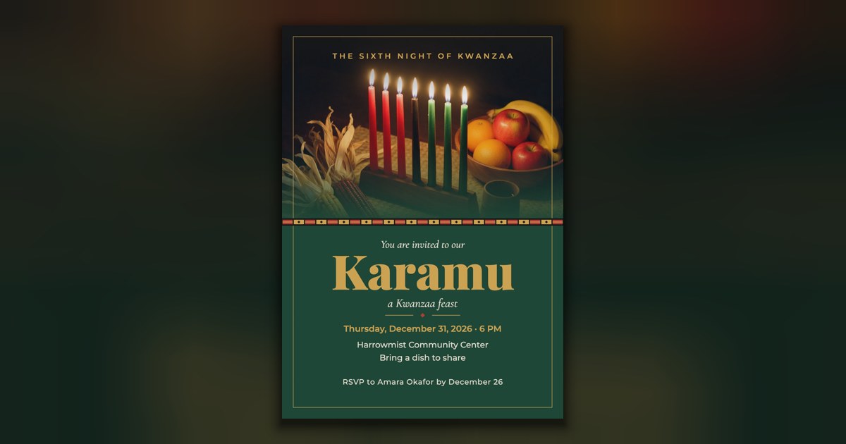 Kwanzaa karamu feast invitation: Free Editable Template | BudgetPixel