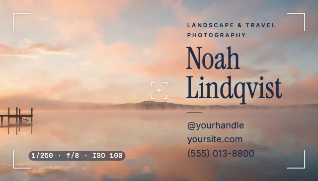 Landscape photographer business card template