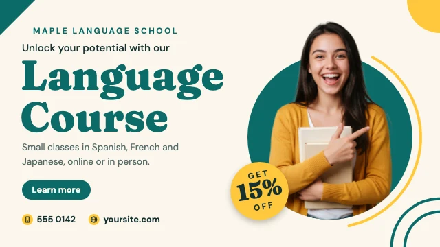Language course ad template