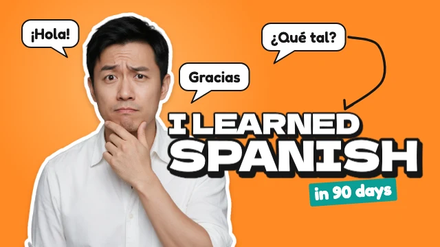 Language learning YouTube thumbnail template