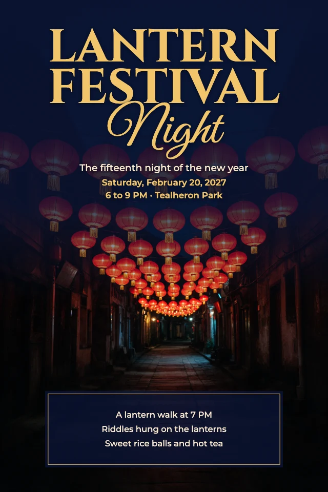 Lantern Festival night poster template