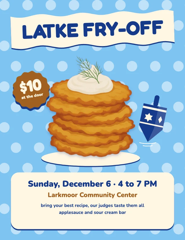 Latke party flyer template