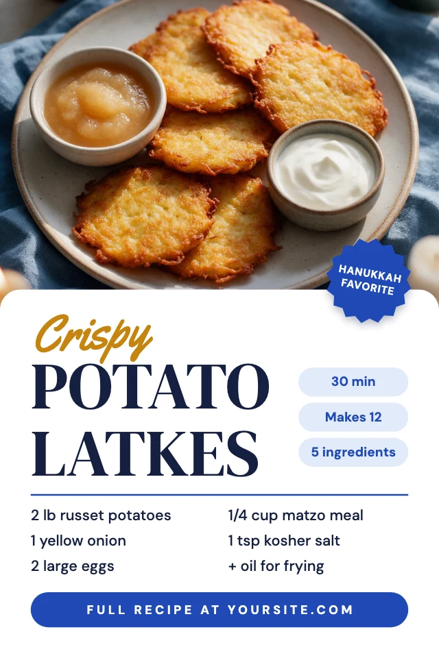 Latke recipe pin template