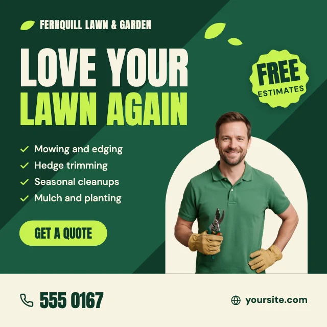 Lawn and garden Instagram post template