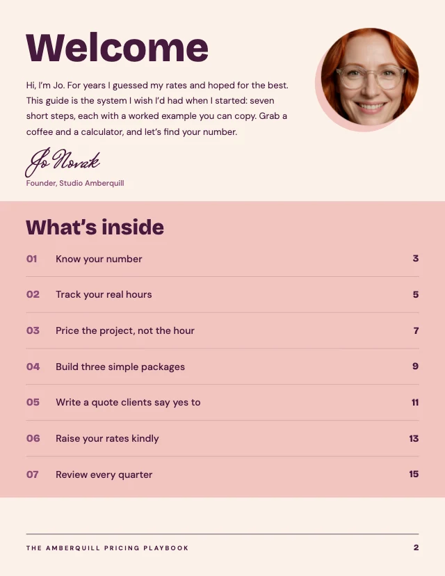 Lead magnet e-book template, page 2 of 3