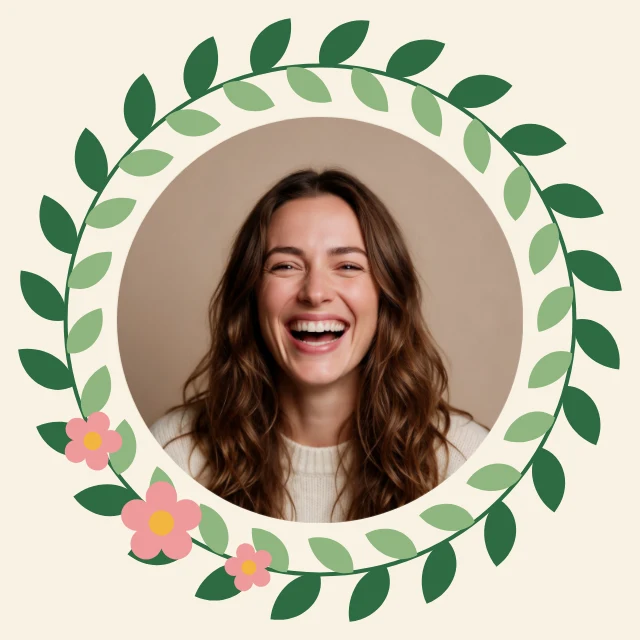 Leaf wreath profile picture template