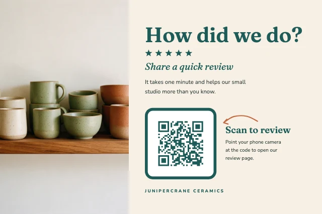 Leave us a review card template