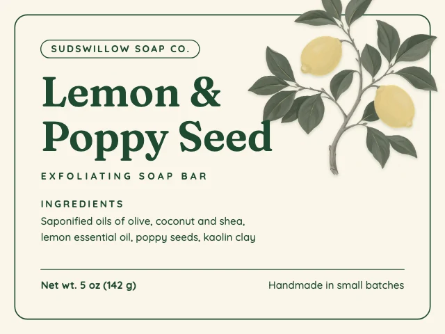 Soap bar label template