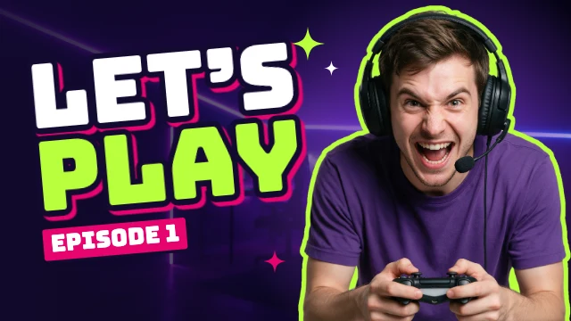 Let's play gaming YouTube thumbnail template