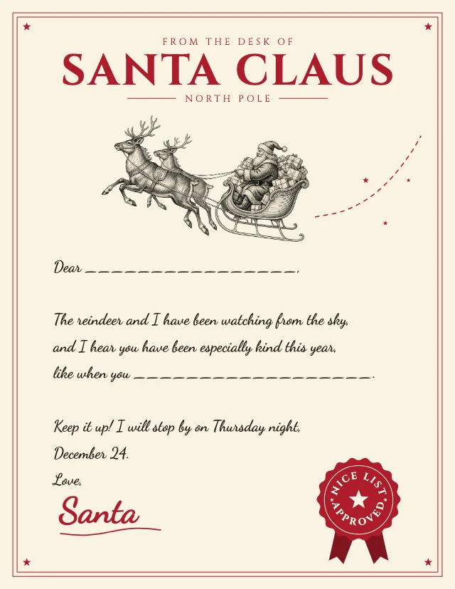 Letter from Santa template