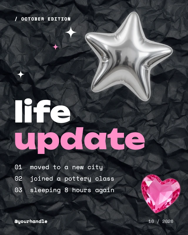Life update post template