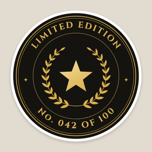 Limited edition seal sticker template