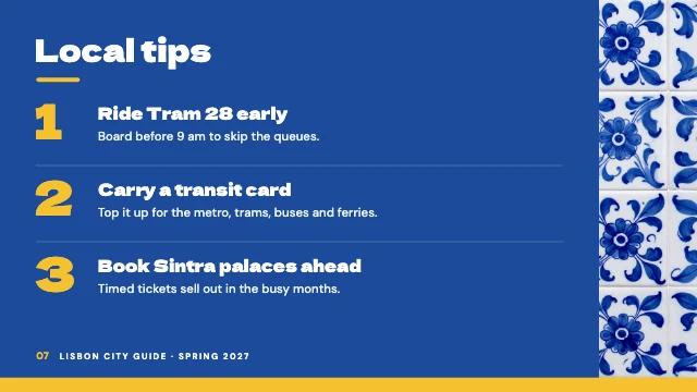 City travel guide presentation template, page 7 of 8