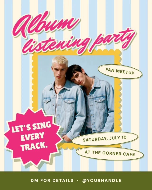 Album listening party invitation template