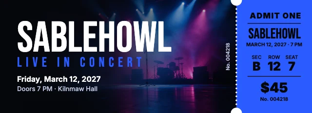 Concert ticket template