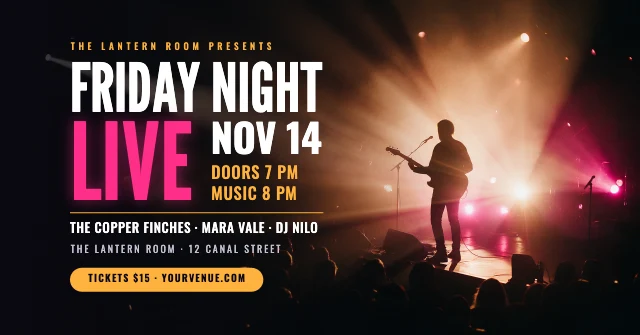Live music event cover template