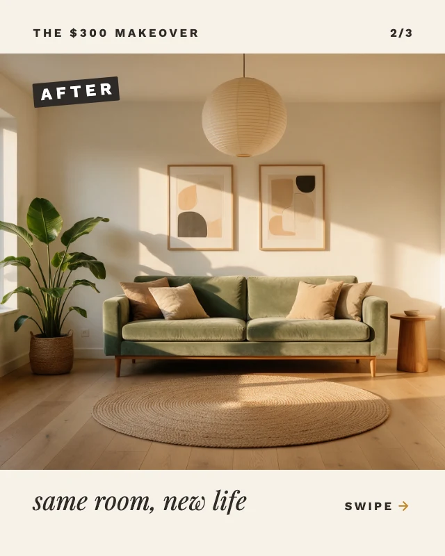 Room makeover before and after template, page 2 of 3