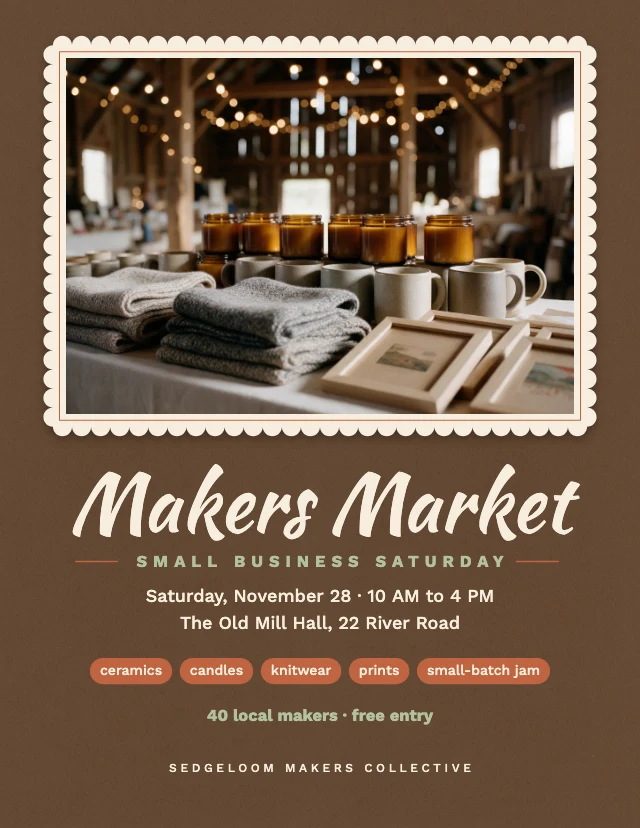Local makers market flyer template