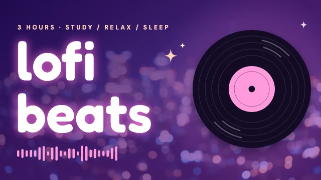 Lofi music mix YouTube thumbnail template
