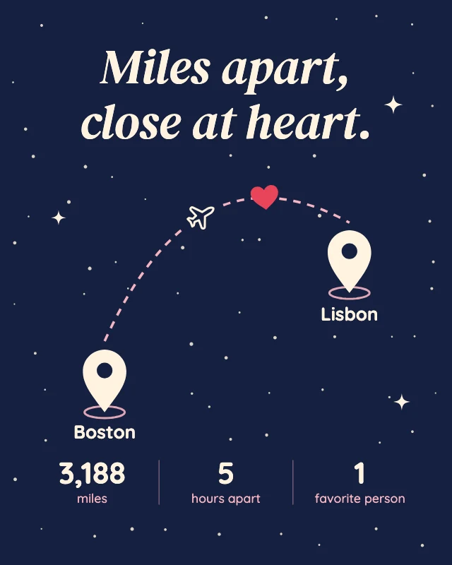 Long distance love post template