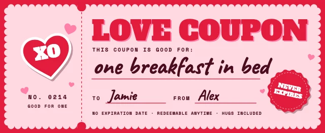 Printable love coupon template