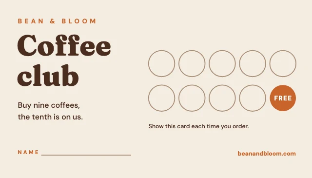 Loyalty card template