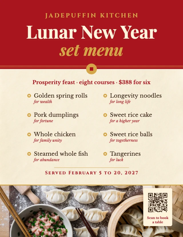 Lunar New Year set menu template