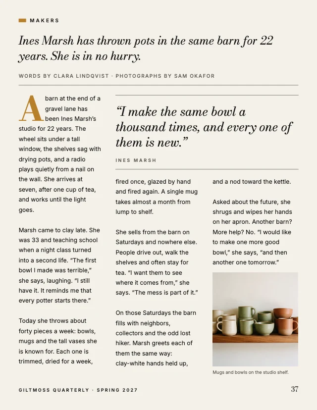 Magazine article spread template, page 2 of 2