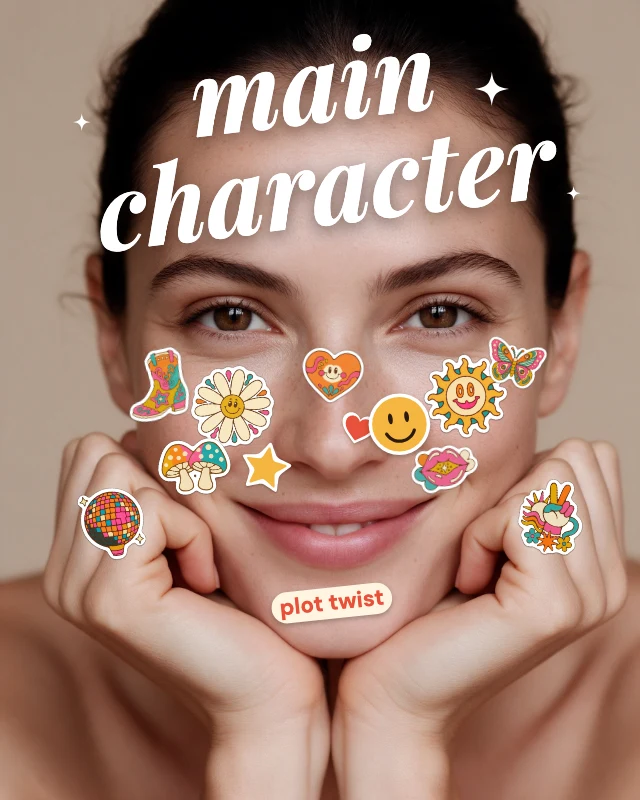 Main character sticker face post template