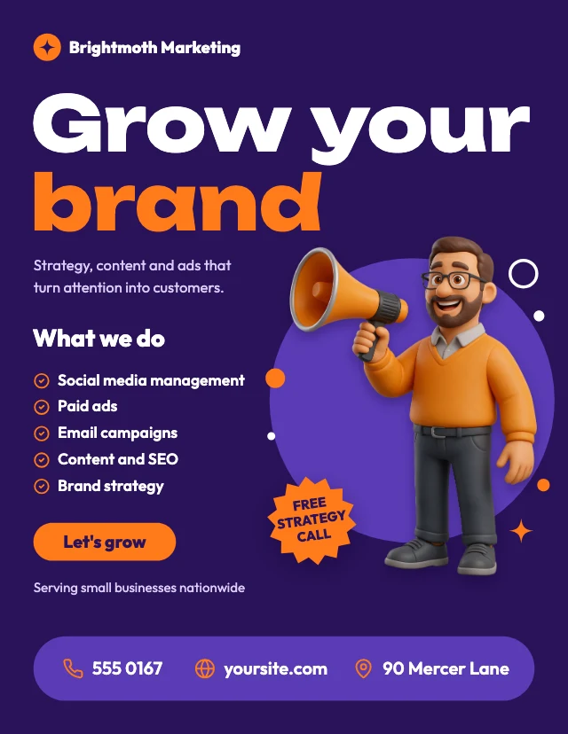 Marketing agency flyer template