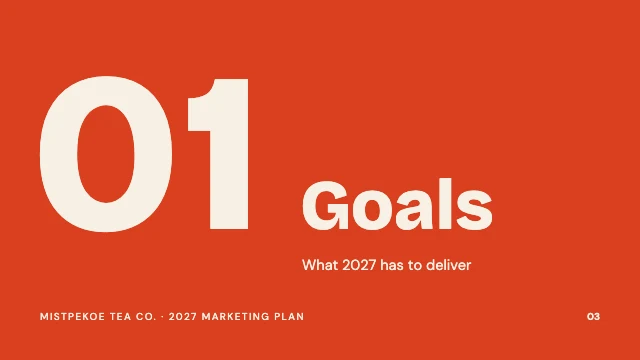 Marketing plan presentation template, page 3 of 8
