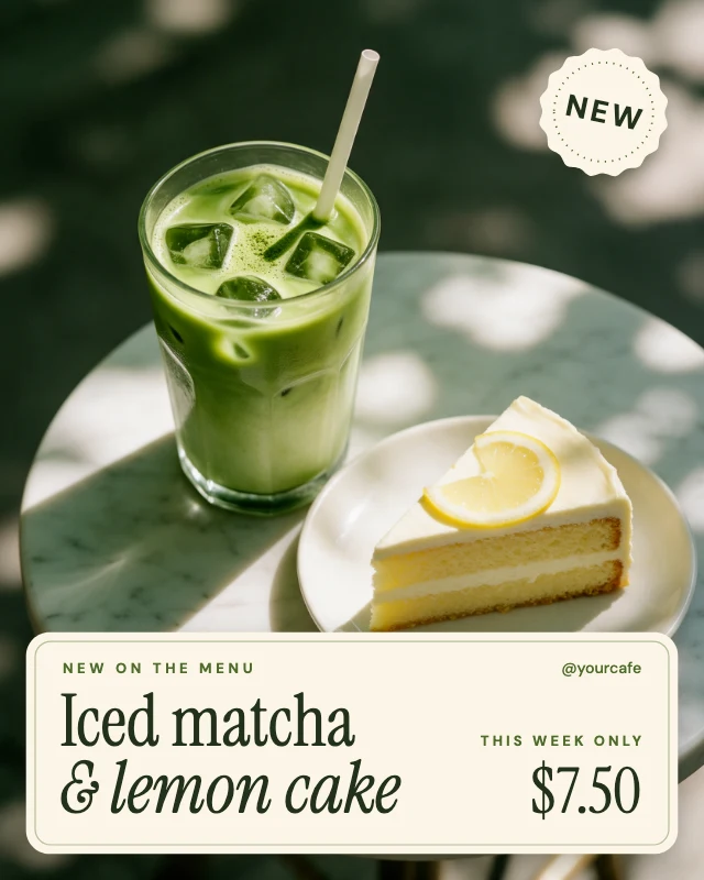 Café menu special post template
