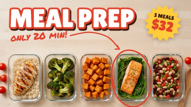 Meal prep YouTube thumbnail template