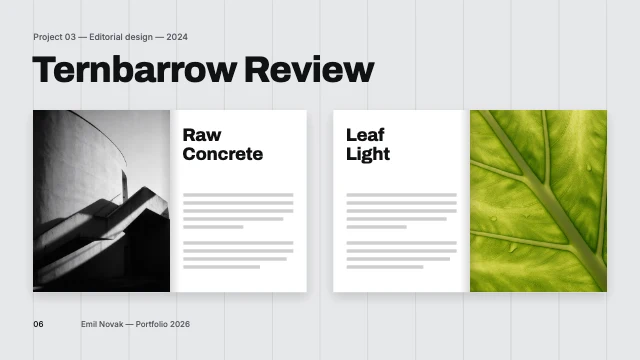 Minimal graphic design portfolio template, page 6 of 8