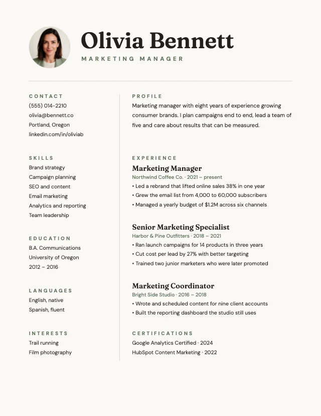 Minimal résumé template