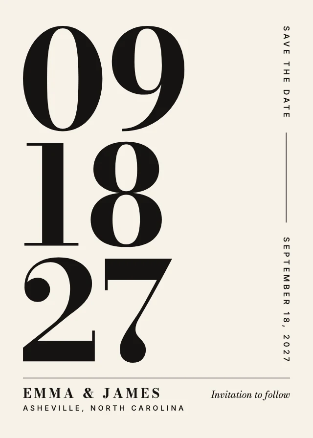 Minimal save the date card template