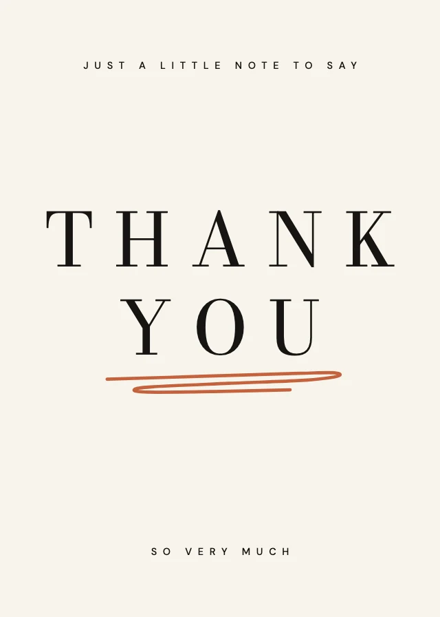 Minimal thank-you card template