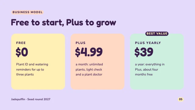 Mobile app pitch deck template, page 5 of 8