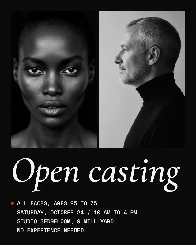 Model casting call post template