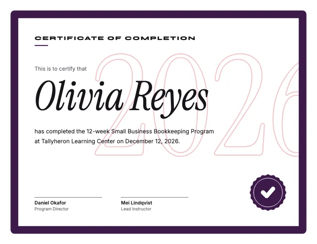 Modern certificate of completion template
