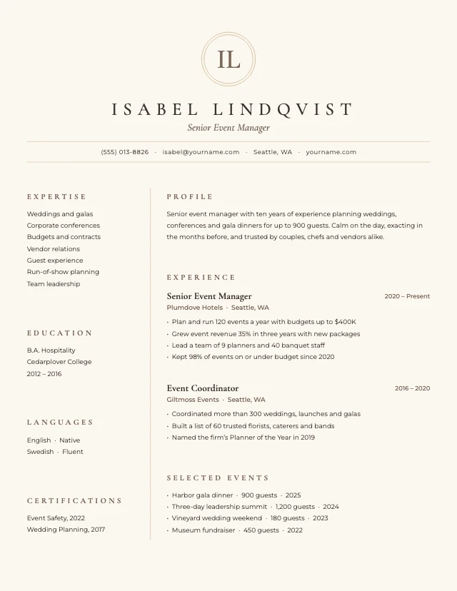 Monogram resume template