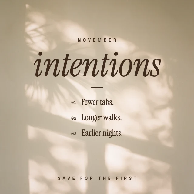Monthly intentions post template