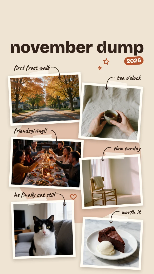 Monthly photo dump story template