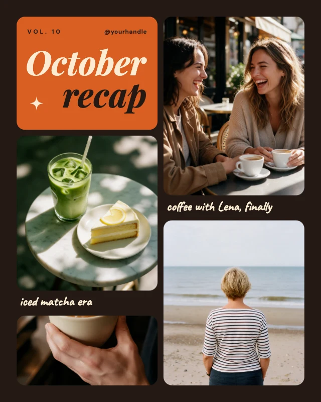 Monthly recap photo post template