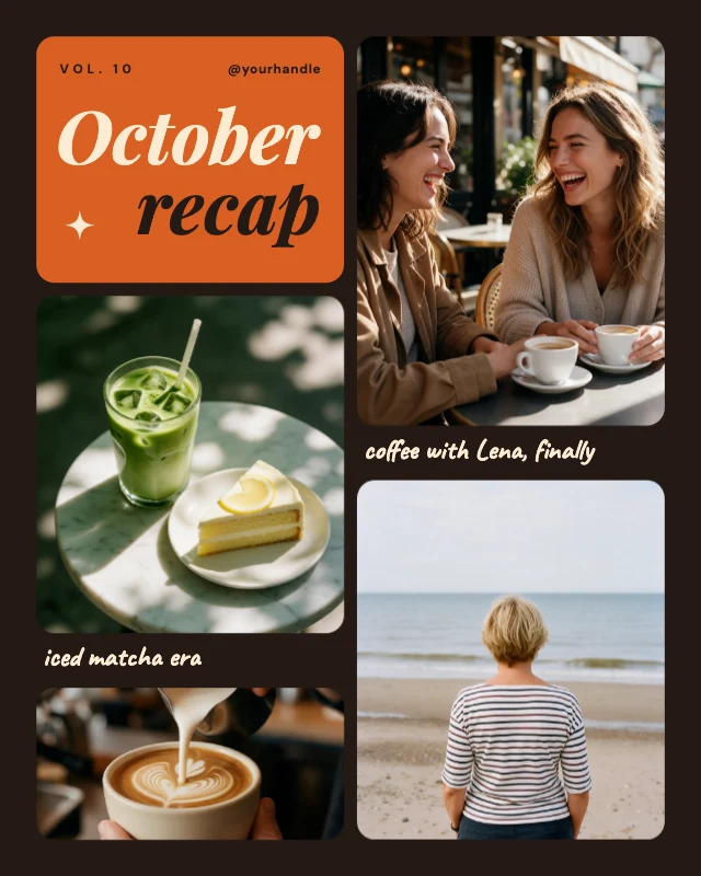 Monthly recap photo post template